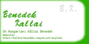 benedek kallai business card