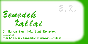 benedek kallai business card